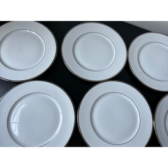 Set of 7 Furstenberg Nobility‎ German White & Gold Trim 8-inch Plates Dinnerware - Picture 3 of 8